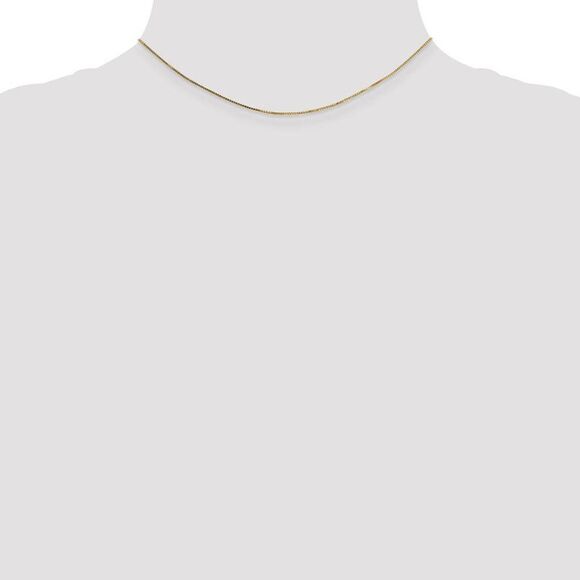 Child's 0.7mm 14k Yellow Gold Box Chain w/Spring Ring Necklace, 14 In. - Picture 2 of 8